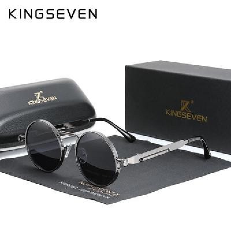 KINGSEVEN Высокое качество Готические стимпанк Солнцезащитные очки Поляризованные мужчины Женщины Бр