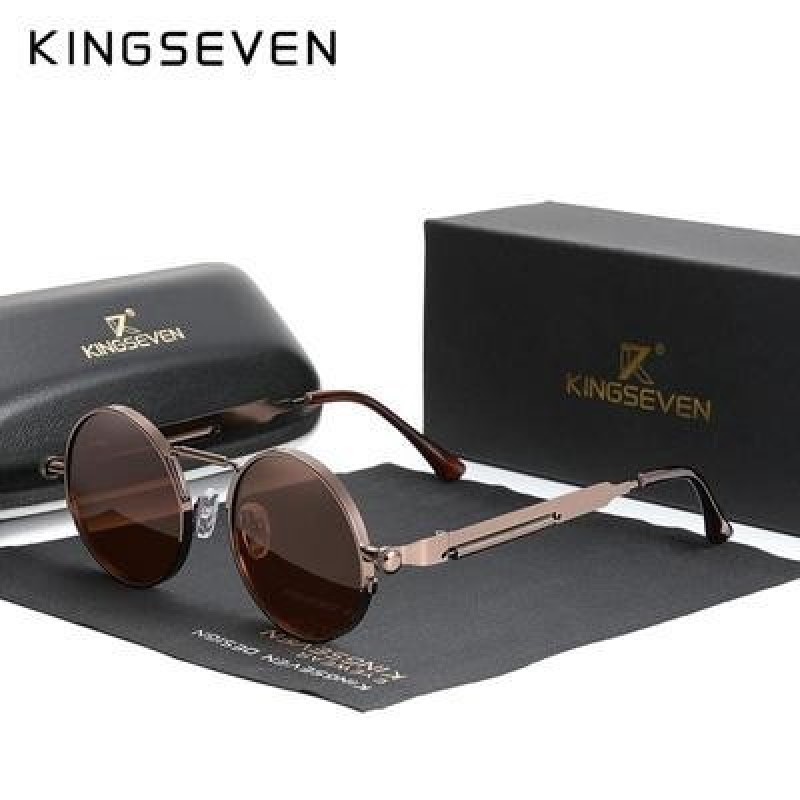 KINGSEVEN Высокое качество Готические стимпанк Солнцезащитные очки Поляризованные мужчины Женщины Бр