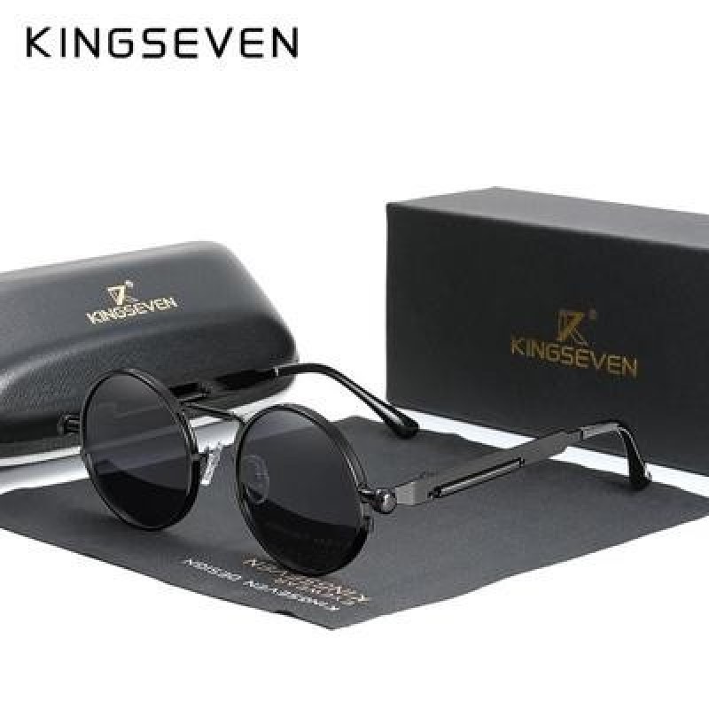 KINGSEVEN Высокое качество Готические стимпанк Солнцезащитные очки Поляризованные мужчины Женщины Бр