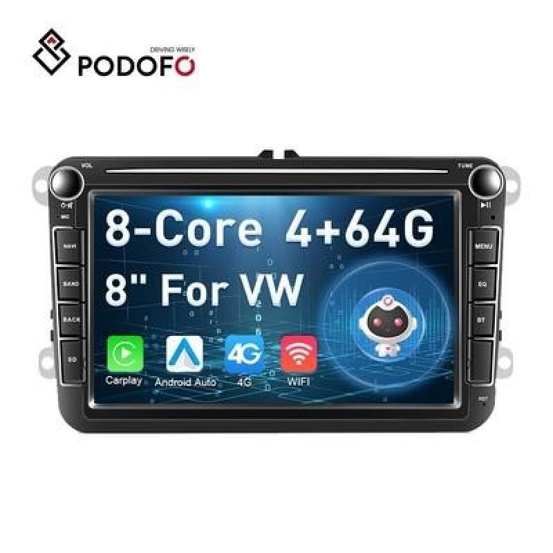 8-дюймовый 8-ядерный 4 + 64G AI Голосовое автомобильное радио Autoradio для VW Polo Golf Passat Andr