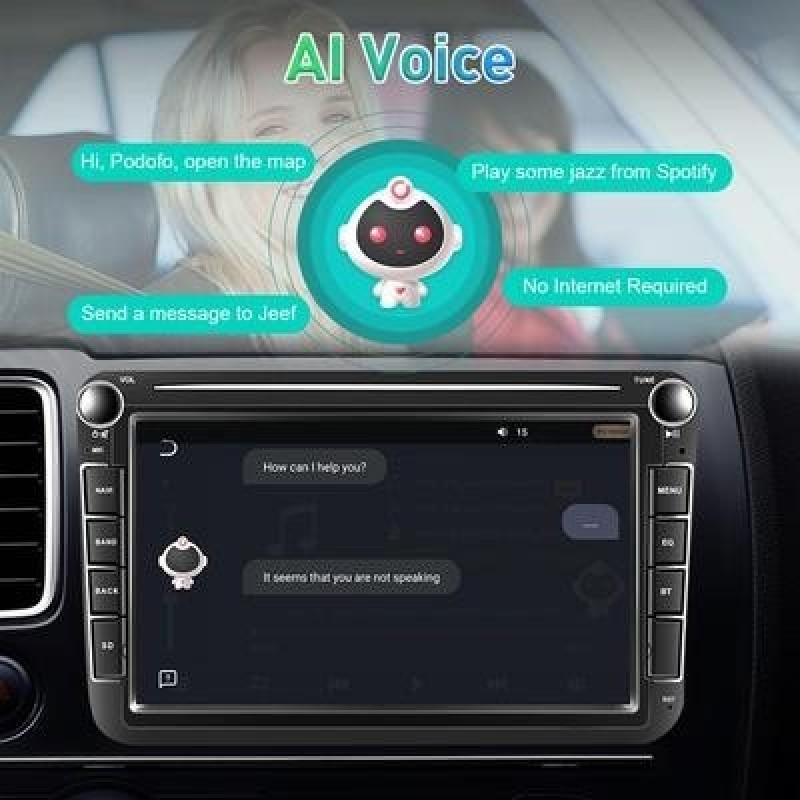 8-дюймовый 8-ядерный 4 + 64G AI Голосовое автомобильное радио Autoradio для VW Polo Golf Passat Andr