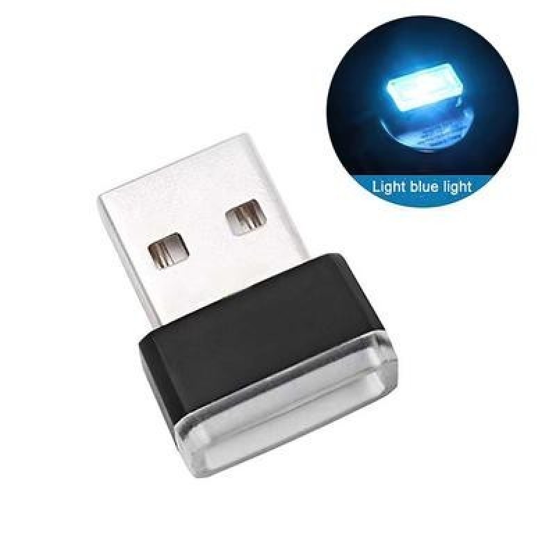 Автомобильный USB Атмосфера Лампа LED Модификация Бесплатный декоративный свет