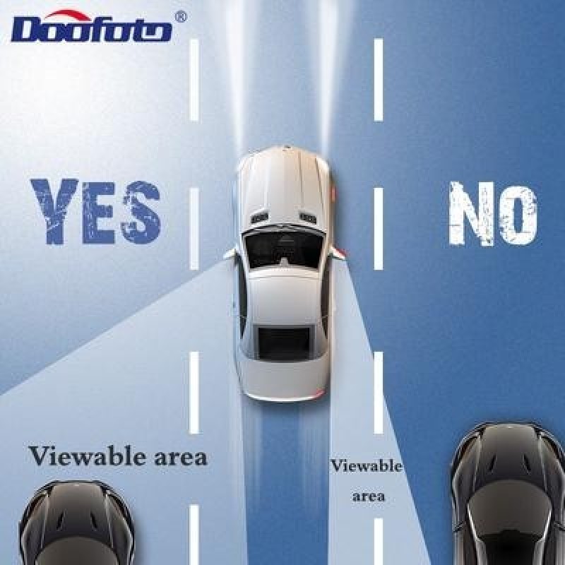 Doofoto Прозрачное автомобильное зеркало заднего вида 360 ° Вращающийся широкоугольный слепой зоны з
