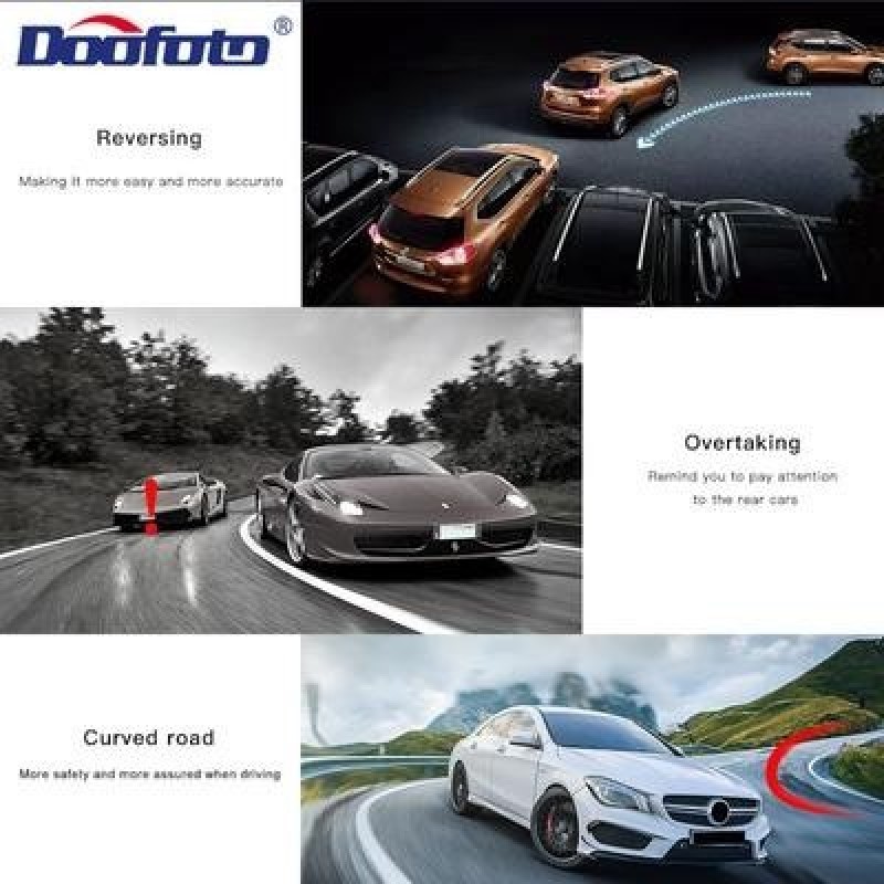 Doofoto Прозрачное автомобильное зеркало заднего вида 360 ° Вращающийся широкоугольный слепой зоны з