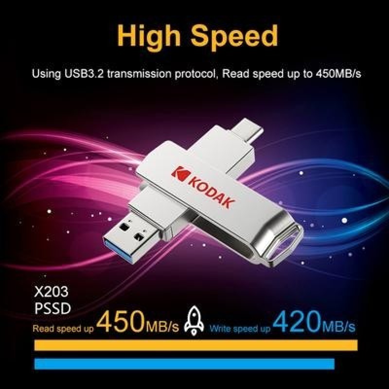 X203 USB3.2 Mini Metal PSSD 256 ГБ 2 в 1 Внешний твердотельный накопитель 128 ГБ 512 ГБ 1 ТБ Для ноу