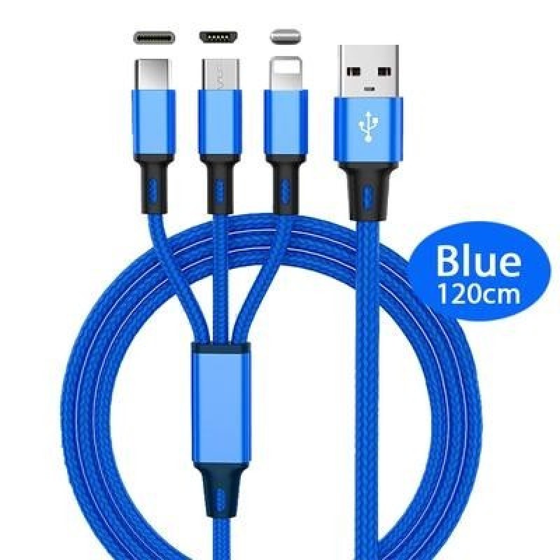 Быстрый USB зарядки кабеля для Samsung Universal 3 В 1 Многофункциональный сотовый телефон Шнур Заря