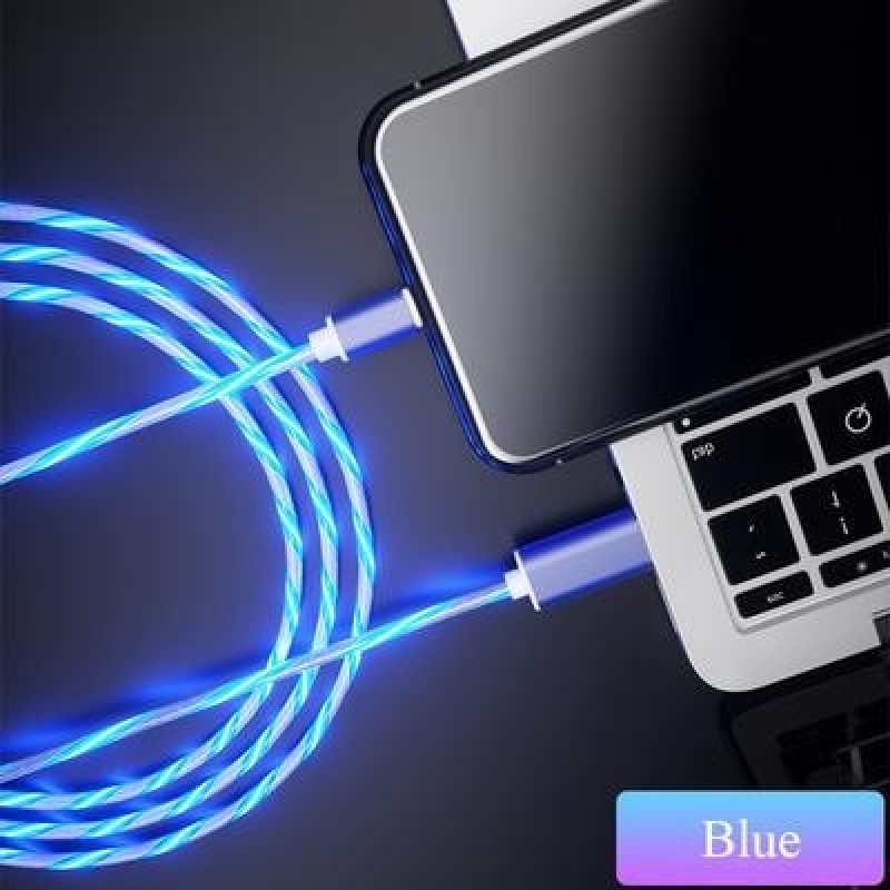 Светящееся зарядное устройство Micro USB Type C для Samsung Galaxy S8 S9 A50 A70