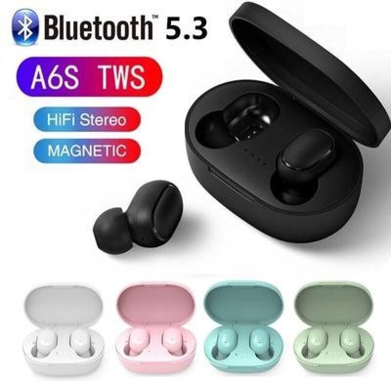 A6S TWS Bluetooth 5.3 Наушники Шумоподавляющая гарнитура с микрофоном Громкая наушники Беспроводные