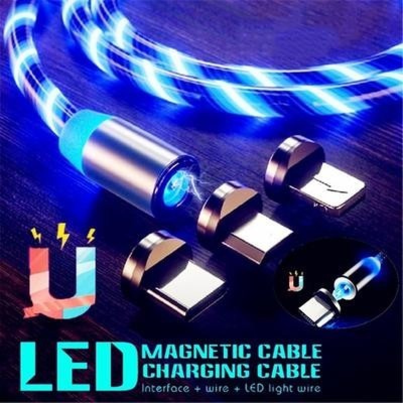 Зарядный кабель на магните 2.4 А с подсветкой для iPhone, Samsung, Huawei