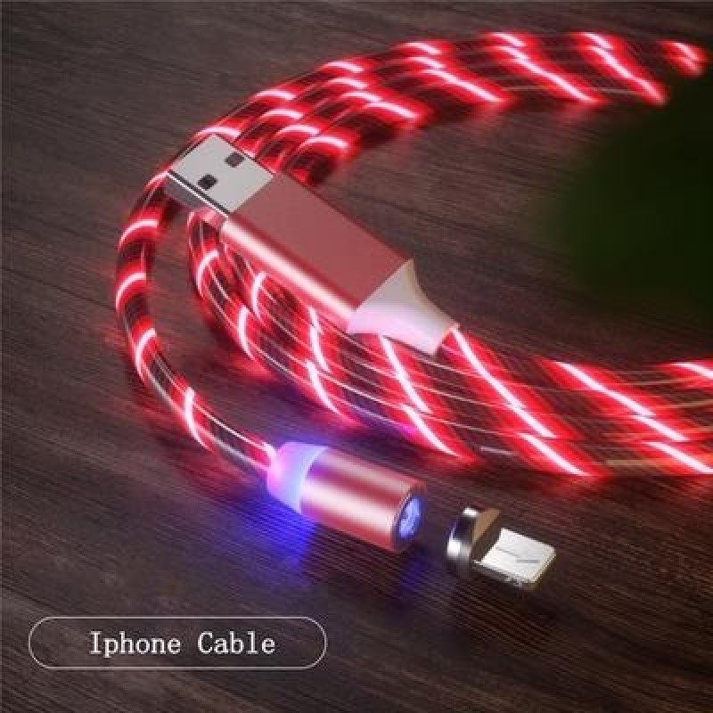Зарядный кабель на магните 2.4 А с подсветкой для iPhone, Samsung, Huawei