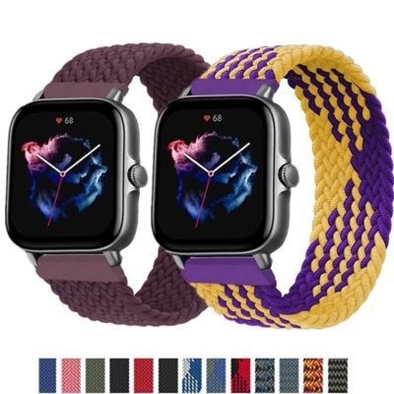 Нейлоновый ремешок для amazfit Bip / GTS / GTS 2/2e / Mini / Samsung Galaxy Watch 4 Плетеный Solo Lo