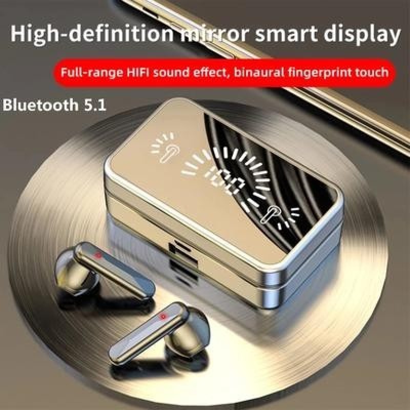 TWS-S20 Зеркало Светодиодный дисплей Bluetooth 5.1 Наушники Сенсорное управление Водонепроницаемые б