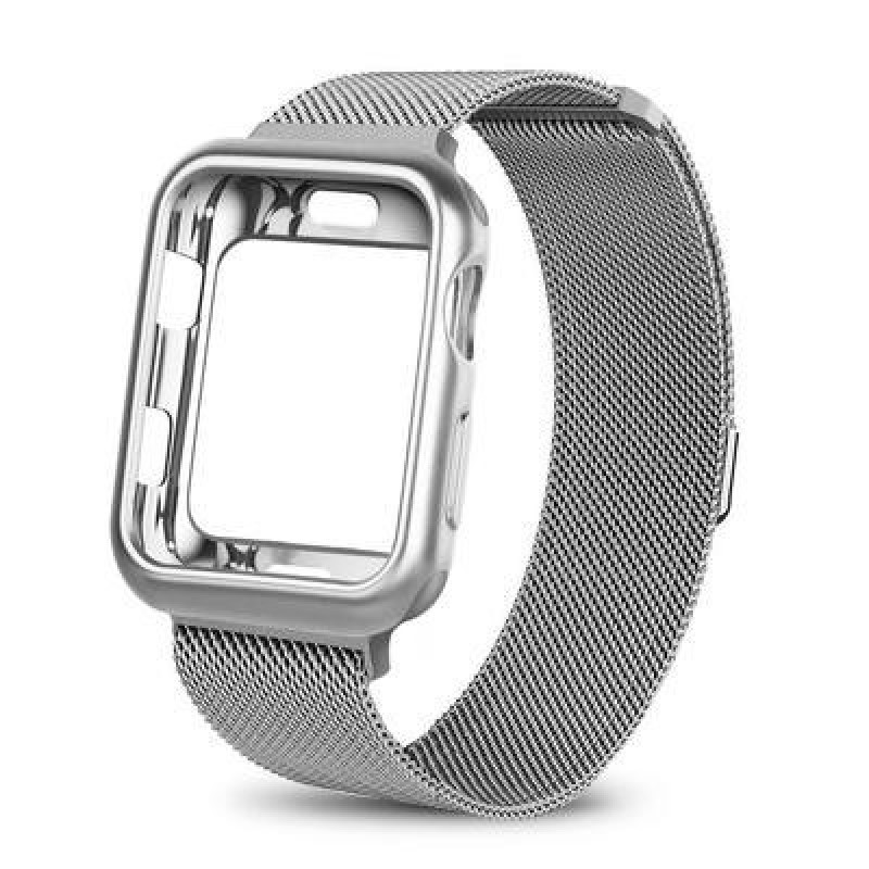Корпус-Миланский петля Ремешок для Apple Watch Band 38mm 42mm 40mm 44mm браслет из нержавеющей стали