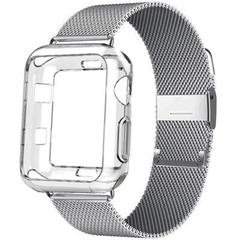 Корпус-Миланский петля Ремешок для Apple Watch Band 38mm 42mm 40mm 44mm браслет из нержавеющей стали