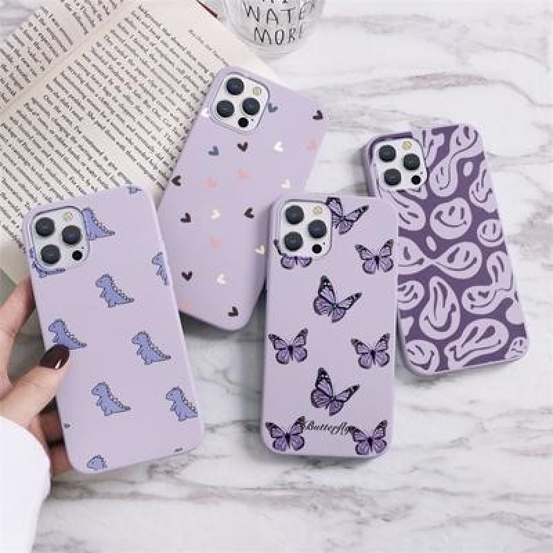 Динозавр Бабочка Мягкий чехол для iPhone 12 11 Pro Max XR Samsung A52 A32 A50 A51 S21 A12 A71 A72 Hu