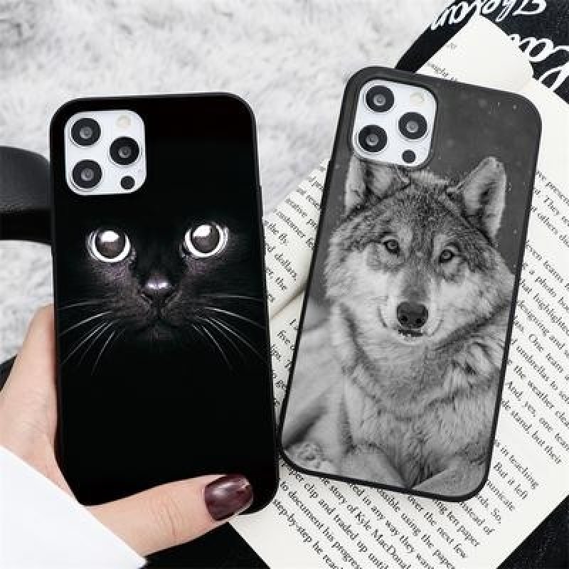 Cat Wolf Мягкий чехол для Samsung A52 A32 A50 A51 S21 A71 A41 iPhone 12 11 Pro Max X XR 8 Huawei P40