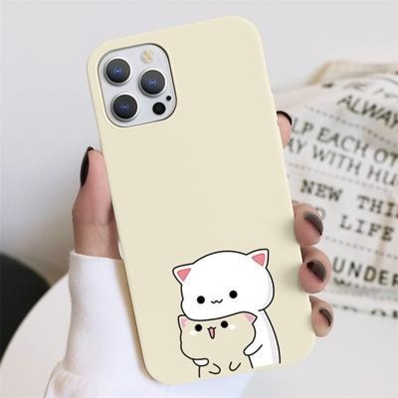 Симпатичный cat Мягкий чехол для iPhone 12 11 Pro Max XR 7 X Samsung A52 A32 A50 A51 S21 A12 A72 Hua