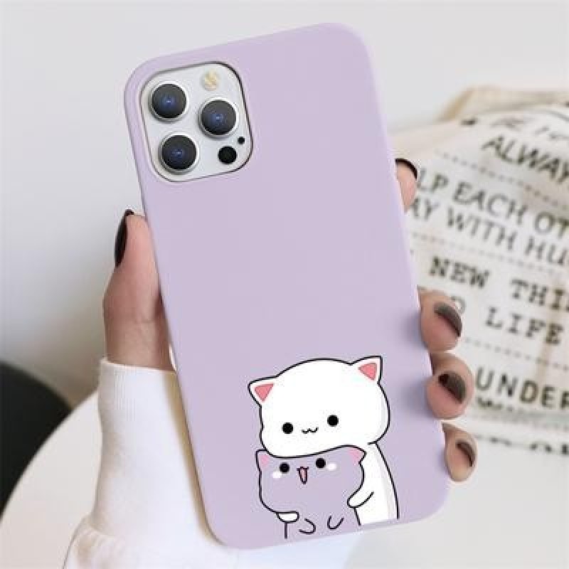 Симпатичный cat Мягкий чехол для iPhone 12 11 Pro Max XR 7 X Samsung A52 A32 A50 A51 S21 A12 A72 Hua