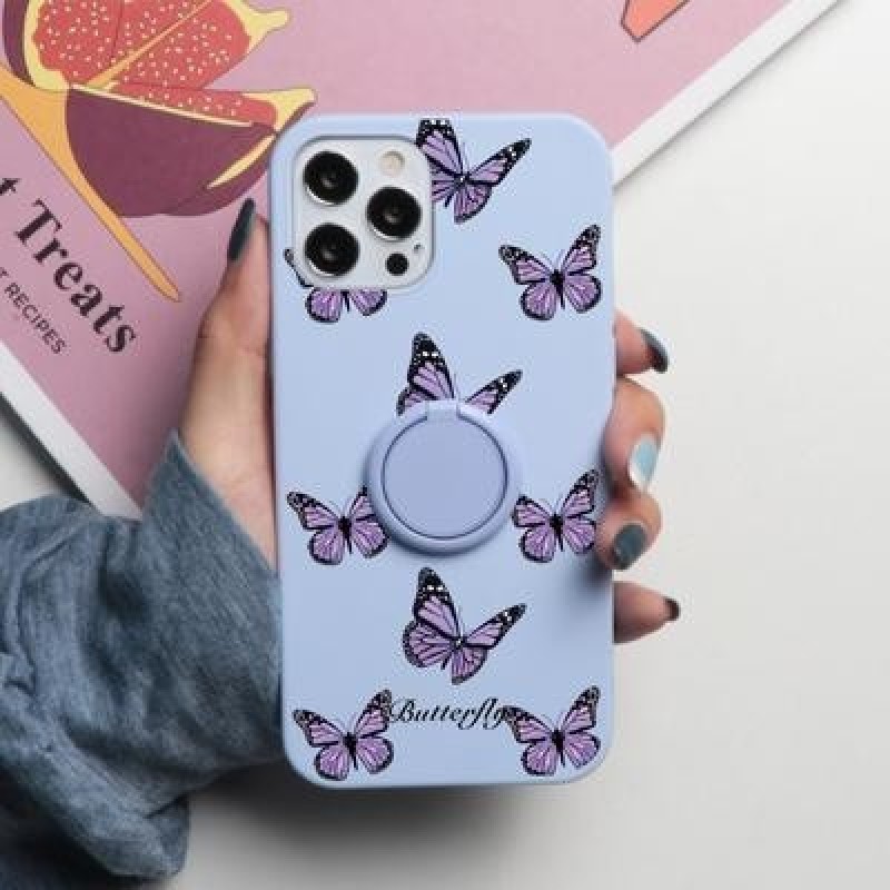 Магнитный держатель кольца Мягкий чехол из ТПУ для iPhone 13 12 11 Pro Max XR X 7 Samsung A52 A32 A5