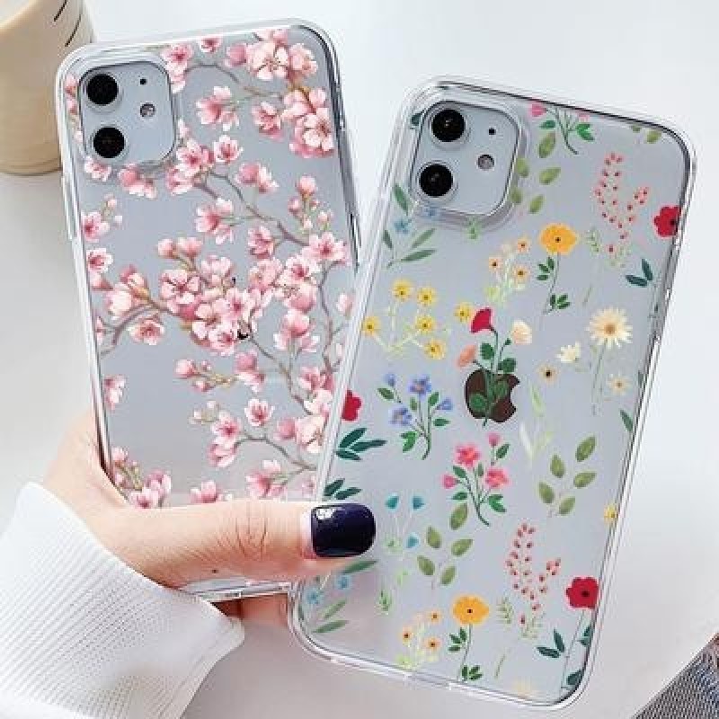Прозрачный цветочный чехол для iPhone 12 mini 11 Pro X XR XS Max 8 7 6 Plus SE 2020 Samsung A51 A72