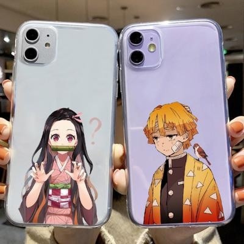 Аниме Демон Убийца Прозрачный Пару Чехол для телефона для iPhone 11 13 12 Pro Max Samsung Galaxy A52