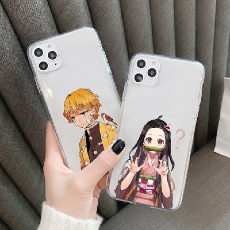 Аниме Демон Убийца Прозрачный Пару Чехол для телефона для iPhone 11 13 12 Pro Max Samsung Galaxy A52