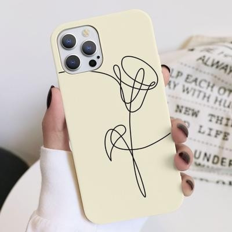 Пара линия сердце цветок чехол для iPhone 13 12 11 Pro Max XS Xiaomi Redmi Note 10 9 8 Pro Max Samsu