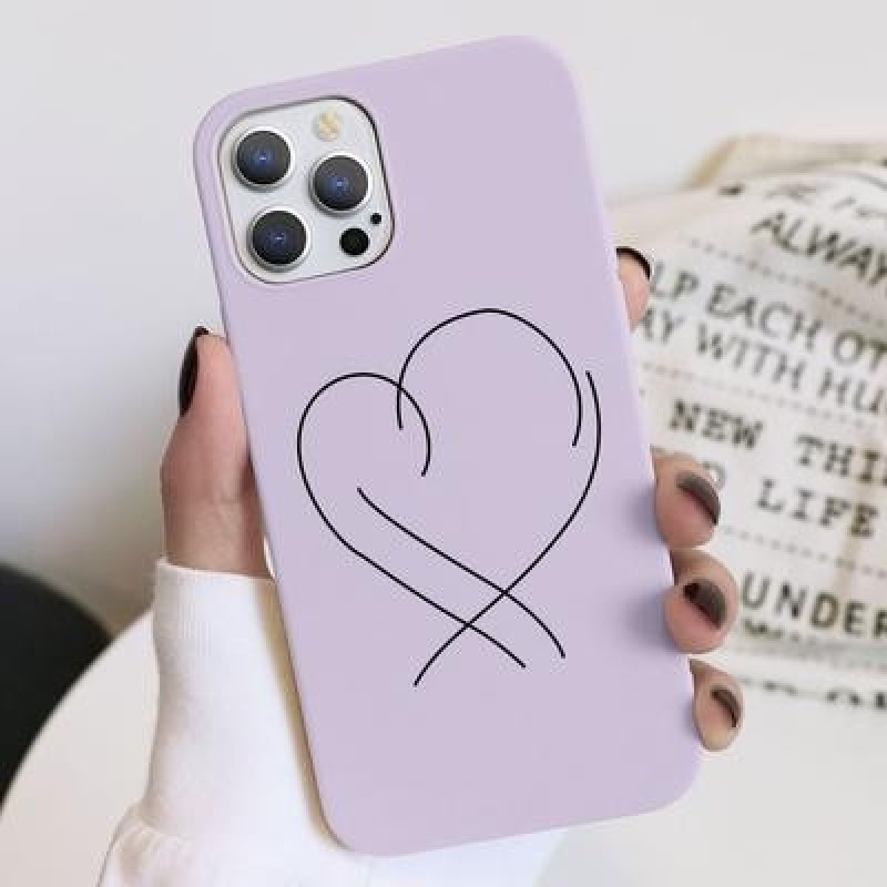 Пара линия сердце цветок чехол для iPhone 13 12 11 Pro Max XS Xiaomi Redmi Note 10 9 8 Pro Max Samsu