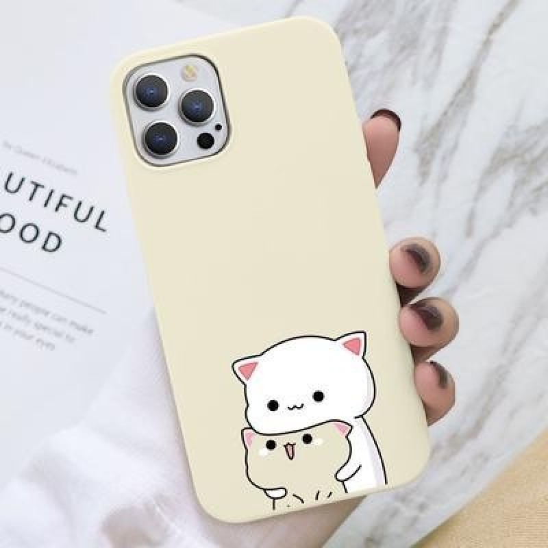 Симпатичный мультяшный кот пара Чехол для телефона для iPhone 13 12 11 Pro Max X XR Xiaomi Redmi Not