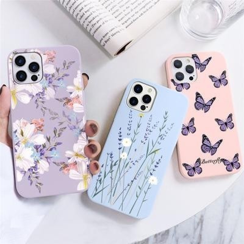 Бабочка Цветок Чехол для телефона для iPhone 12 11 Pro 8 7 6 6s Plus 5 SE 2020 X XR XS Max Xiaomi Mi
