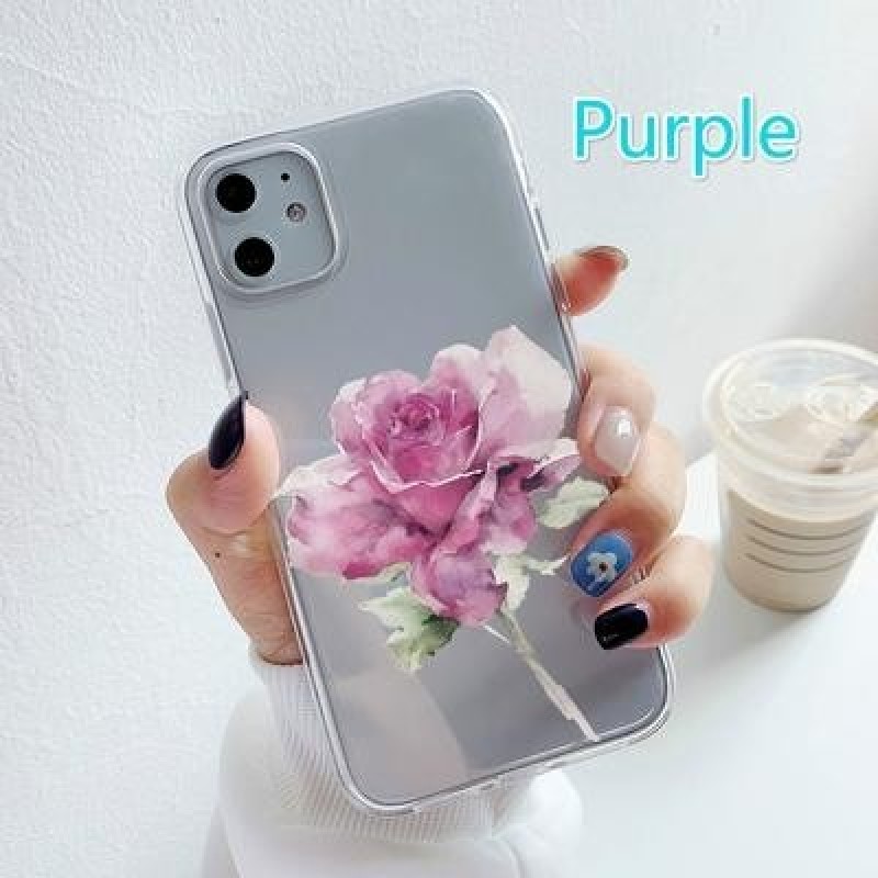 Цветочный прозрачный чехол для телефона для iPhone 12 11 Pro 8 7 6 6s Plus 5 SE 2020 X XR XS Max Xia
