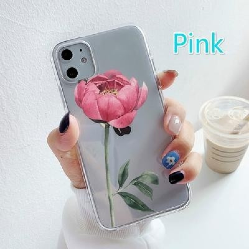 Цветочный прозрачный чехол для телефона для iPhone 12 11 Pro 8 7 6 6s Plus 5 SE 2020 X XR XS Max Xia
