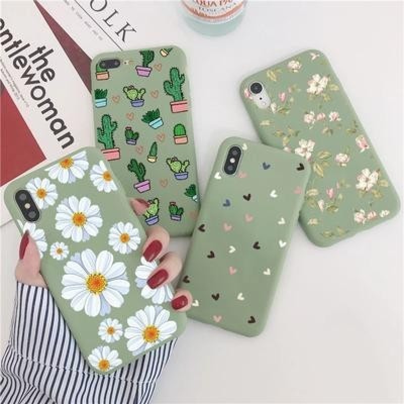 Цветочный мягкий чехол для iPhone 13 12 11 Pro Max XR Samsung A52 A32 A50 A51 S21 A12 A70 Huawei P30