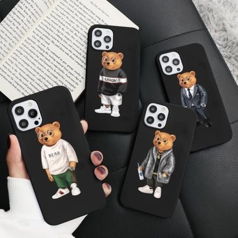 Модный тренд Медведь Силиконовый чехол для телефона для iPhone 13 12 11 Pro Max XR Xiaomi Redmi Note