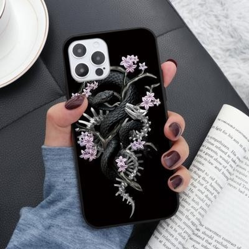 Змеиный узор Мягкий чехол для iPhone 12 11 Pro Max XR 7 X Samsung A52 A32 A50 A51 S21 A12 A71 A72 Hu