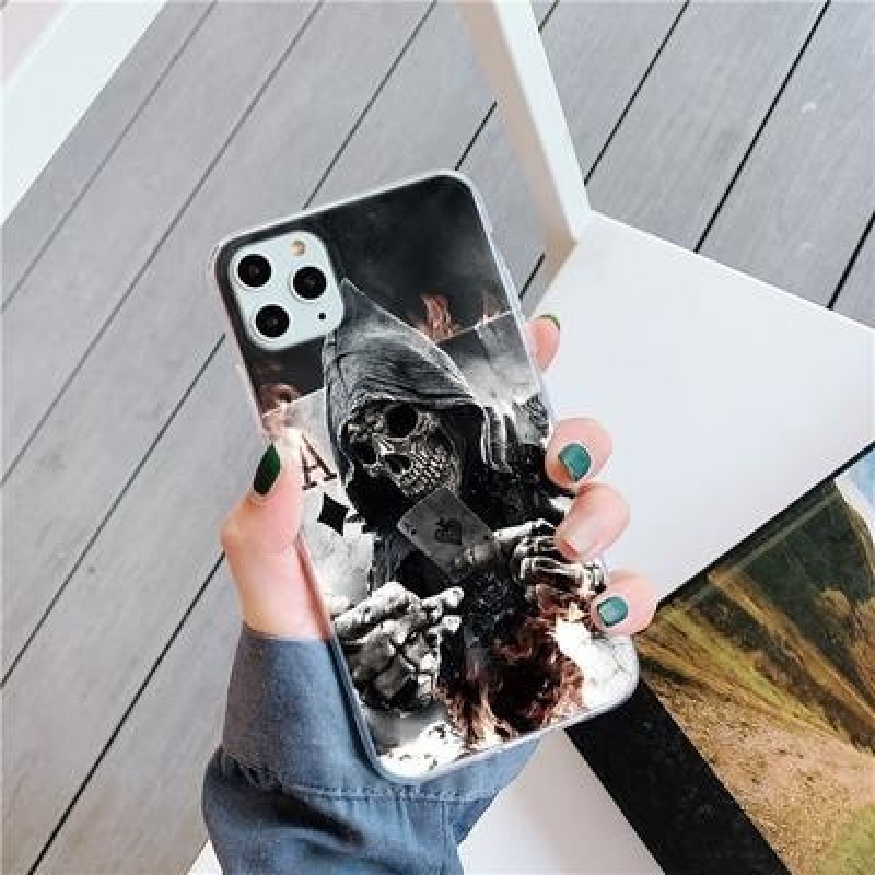 Череп Мягкий чехол для iPhone 12 11 Pro Max XR 7 8 Samsung A52 A32 A50 A51 S21 S20 A12 A72 Huawei Xi