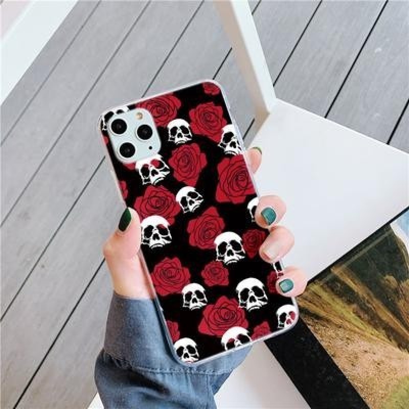 Череп Мягкий чехол для iPhone 12 11 Pro Max XR 7 8 Samsung A52 A32 A50 A51 S21 S20 A12 A72 Huawei Xi