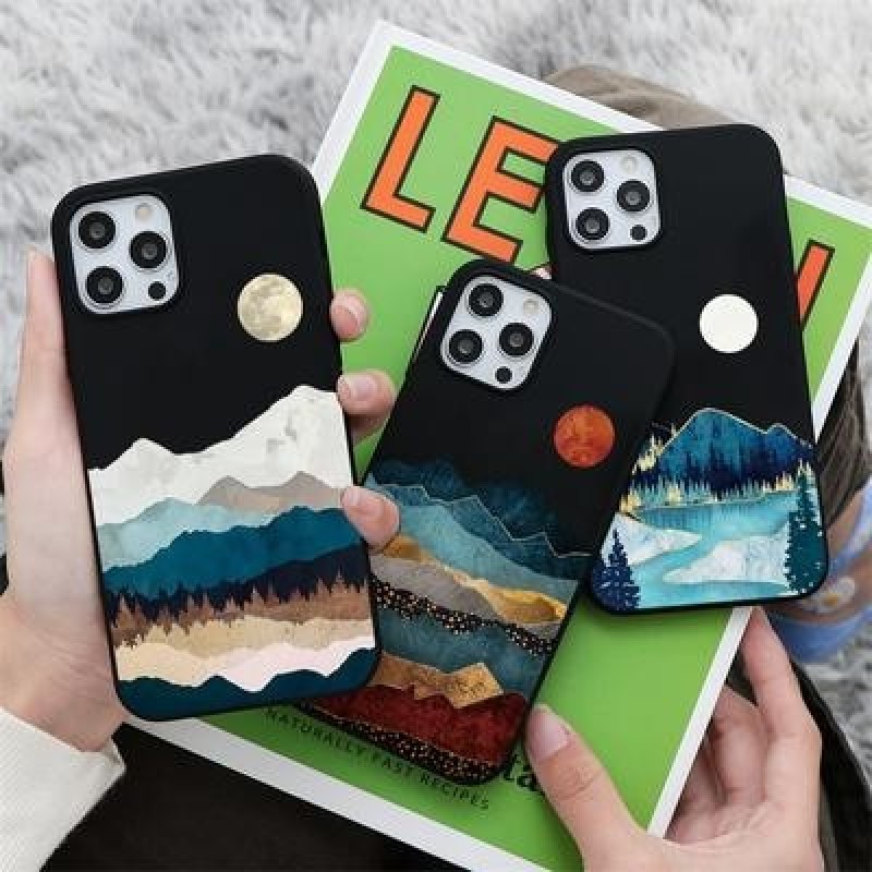 Moon Mountain Мягкий чехол из ТПУ для iPhone 13 12 11 Pro Max XR X Samsung A52 A32 A50 A51 S21 S20 A