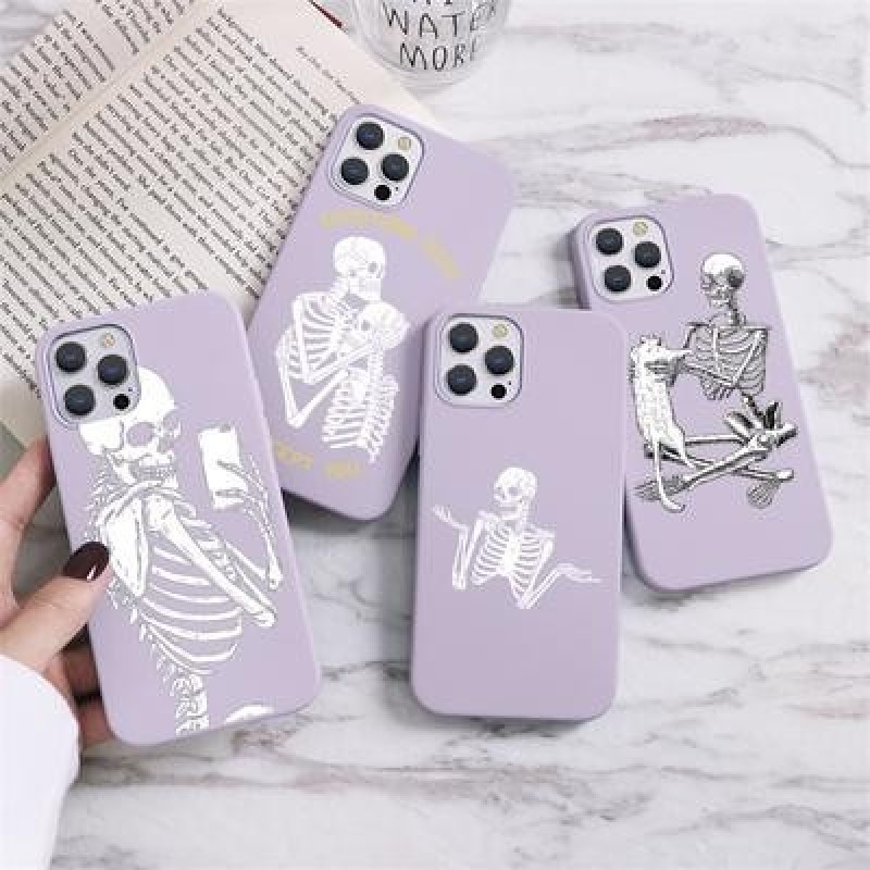 Забавный череп Мягкий чехол для iPhone 12 11 Pro Max XR 7 X Samsung A52 A32 A50 A51 S21 A12 A72 Huaw