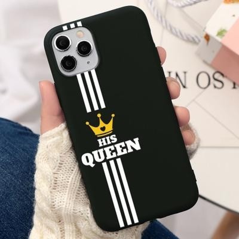 Король и королева Пара Сердце Чехол для iPhone 13 12 11 Pro Max XS Xiaomi Mi 11 Redmi Note 10 9 8 Pr