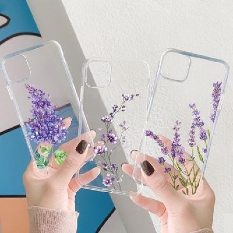 Простой лавандовый фиолетовый цветы Прозрачный чехол для телефона для iPhone 7 8 6S Plus X X XS Max