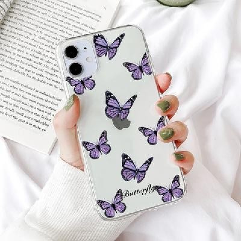 Прозрачный чехол для телефона бабочки для iPhone 12 11 Pro X XR XS Max SE 2020 8 7 6 Plus Xiaomi Mi