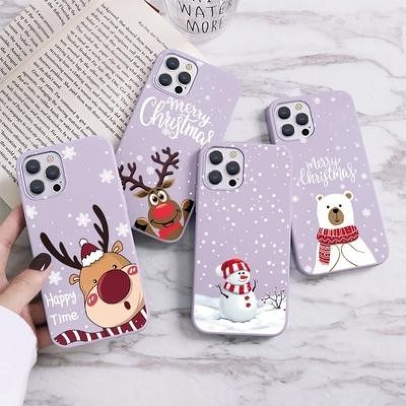 Новогодний подарок Мультфильм Симпатичный Рождественский Санта Клаус Чехол для телефона для iPhone 1
