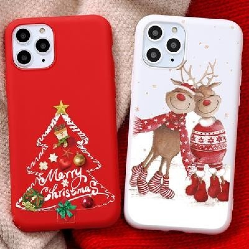 Симпатичный Рождественский Лосиный Ел чехол для телефона для iPhone 13 12 11 Pro XS Max 8 7 6 Xiaomi