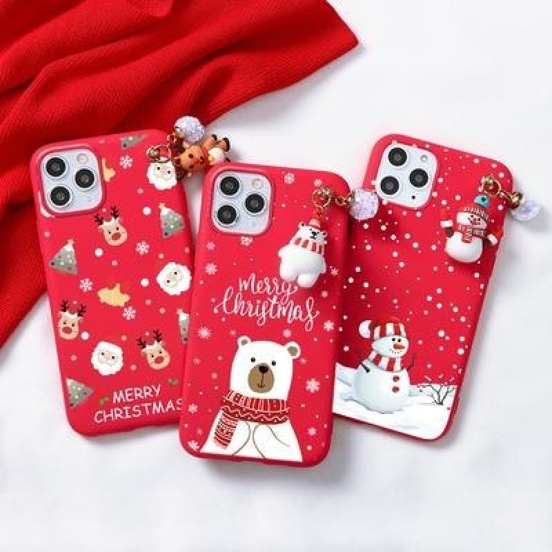 Рождественский подарок 3D кукла Снеговик Медведь Чехол для телефона для iPhone 13 12 11 Pro Max Sams