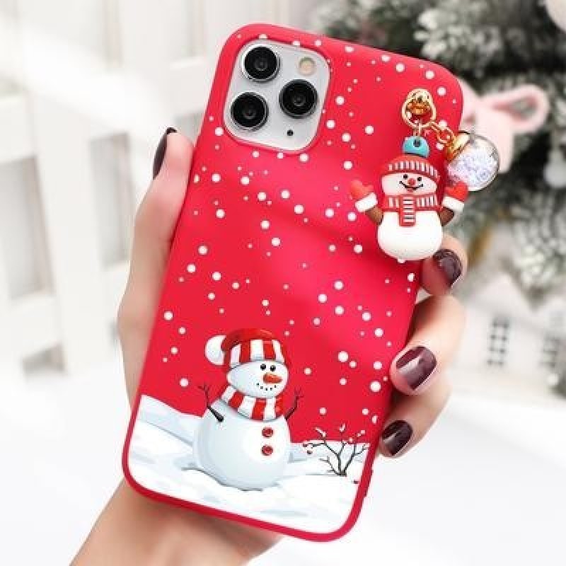 Рождественский подарок 3D кукла Снеговик Медведь Чехол для телефона для iPhone 13 12 11 Pro Max Sams