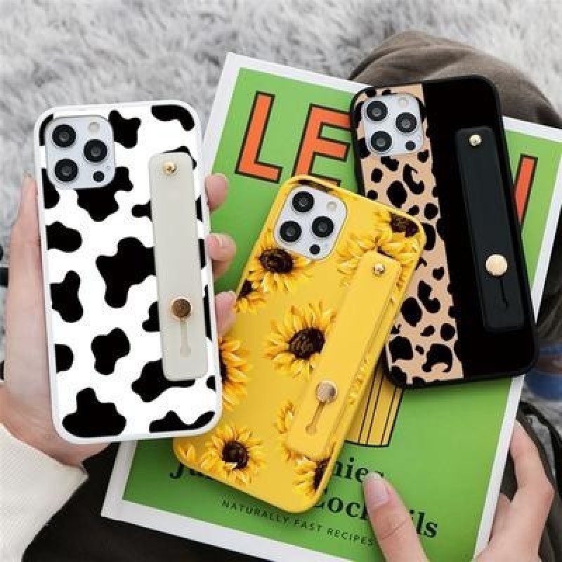 Подсолнечник Ремешок на запястье Мягкий чехол для Samsung iPhone 12 11 Pro Huawei Xiaomi Mi 11 Lite