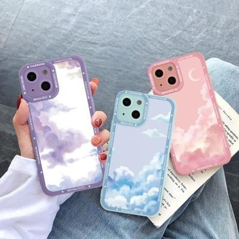 Модный облачный чехол для iPhone 14 13 12 11 Pro Max Samsung Galaxy A52 S22 A50 A53 A32 A13 Plus Xia