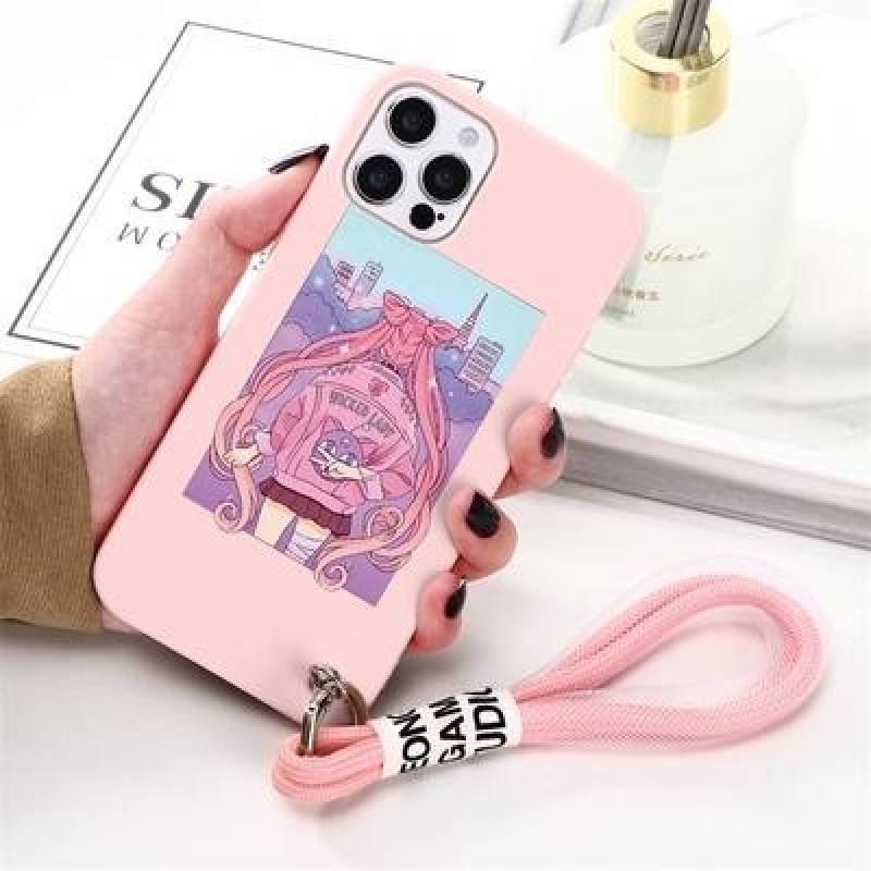 Девушка Ремешок для рук Мягкий чехол из ТПУ для iPhone 13 12 11 Pro Max XR X Samsung A52 A32 A50 A51