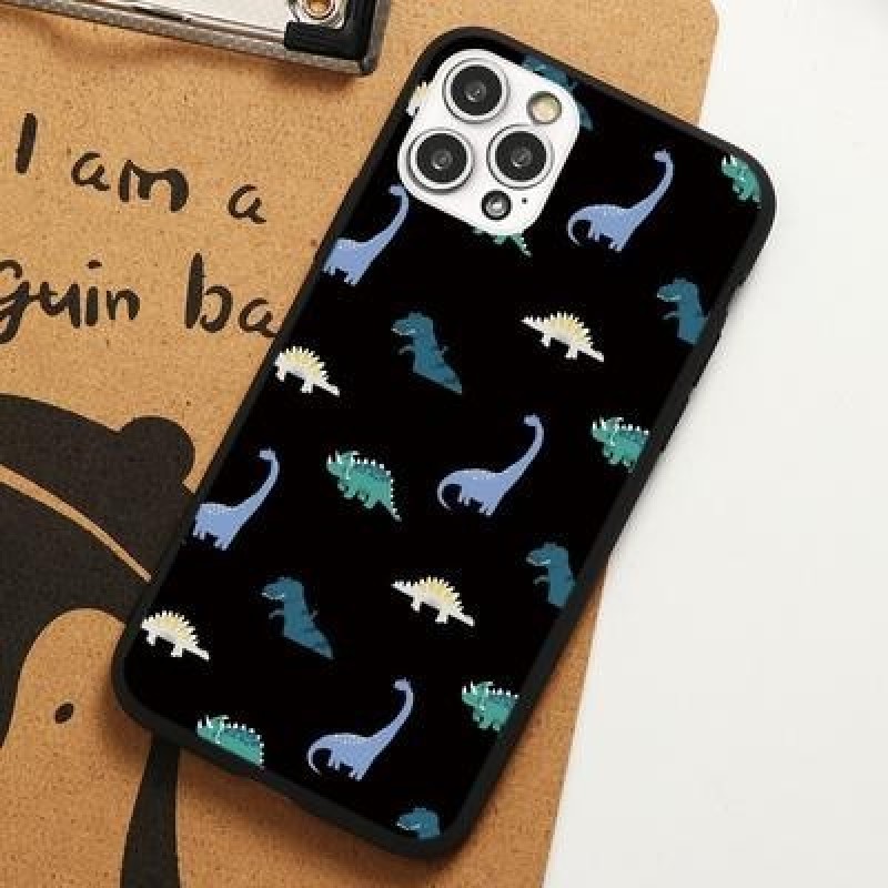 Симпатичный мультяшный пчела динозавр Пара Чехол для телефона для iPhone 13 12 мини 11 Pro XS Max 6
